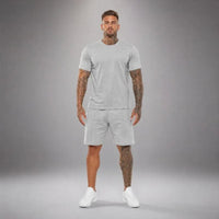Bryan™ Basic-T-Shirt- und Shorts-Set mit Seitentaschen in Hellgrau