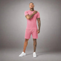 Bryan™ Basic-T-Shirt- und Shorts-Set mit Seitentaschen in Rosa