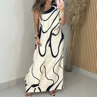 Alurea™ One-Shoulder Kleid mit Moderner Kunstprint-Optik in Schwarz