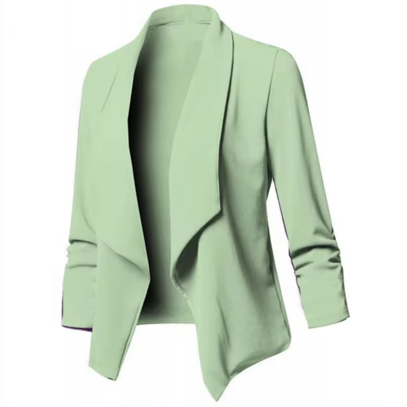 Fudus Mintgrüner Blazer - Elegante Frühlingsjacke ohne Kragen