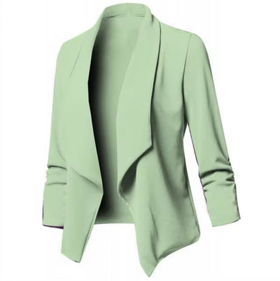 Fudus Mintgrüner Blazer - Elegante Frühlingsjacke ohne Kragen