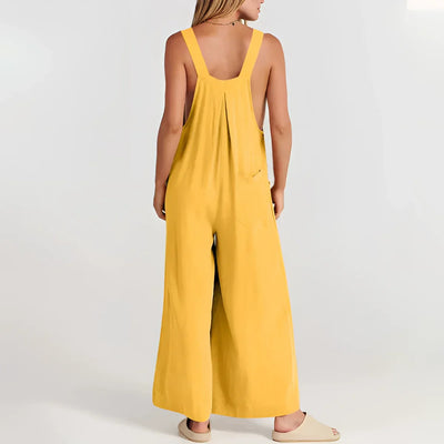 Fudus Schwarze Weite Latzhose - Lässiger Modischer Jumpsuit