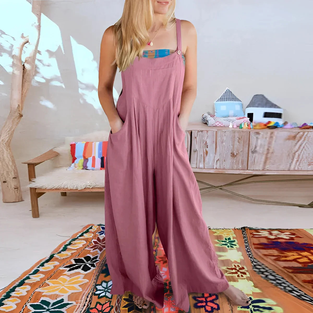 Fudus Schwarze Weite Latzhose - Lässiger Modischer Jumpsuit