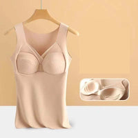 Top Damen mit integriertem Brustpolster in Beige