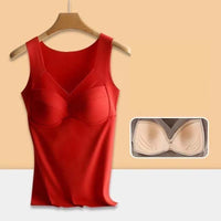 Top Damen mit integriertem Brustpolster in Rot