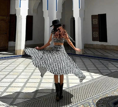 Fudus | Elegantes Bedrucktes Sommer Satz (oberteil + Röcke)