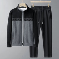 Herren Trainingsanzug mit Tunnelzug und Taschen in Schwarz