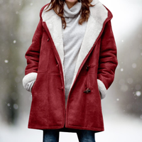 ISABELLA  - Fleece-Wildlederjacke in Weinrot