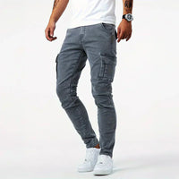 VINCENT – Stretch-Cargo-Jeans für Herren in Grau