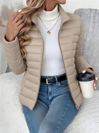 Cornelia | Damen Leichte Übergangsjacke mit Stehkragen in Khaki