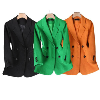 Damen Blazer mit Doppelreiher und langen Ärmeln