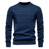 Burkhard | Stijlvolle herenpullover met ruitdesign in Marineblau