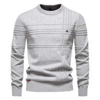 Burkhard | Stijlvolle herenpullover met ruitdesign in Lichtgrau