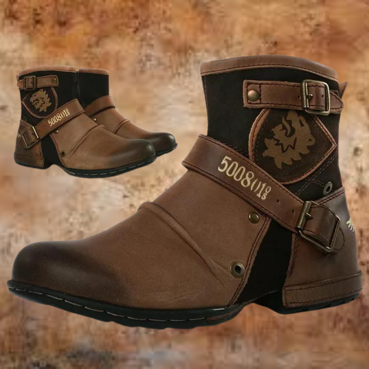 Fudus | Weinlese Stiefeletten Mit Schnallenriemen Und Rutschfester Sohle