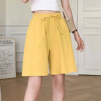 Greta | Weite Leinenhose in Gelb