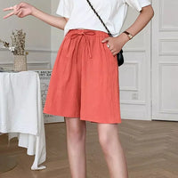 Greta | Weite Leinenhose in Rot
