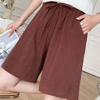 Greta | Weite Leinenhose in Braun