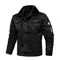 Edo | Elegante Warme Jacke Mit Knopfleiste in Schwarz