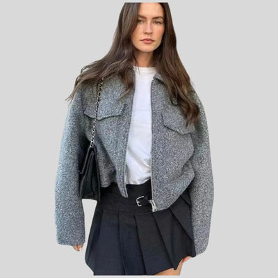Gianna | Modische Wolljacke mit Reißverschluss