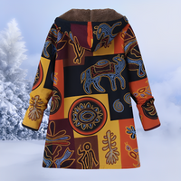 Janiene - Elegante und warme Jacke in Schwarz/Orange