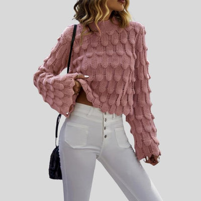 Rossena | Strukturierter Strickpullover mit Puffärmeln