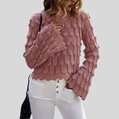 Rossena | Strukturierter Strickpullover mit Puffärmeln