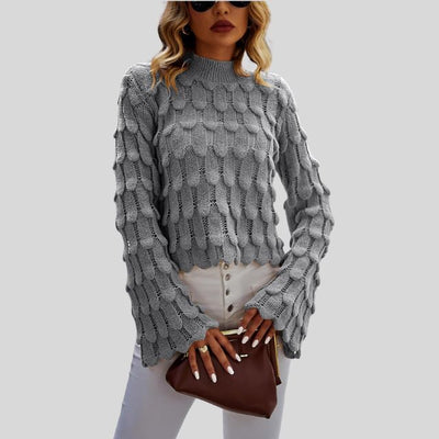 Rossena | Strukturierter Strickpullover mit Puffärmeln