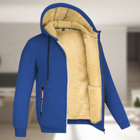 Sadi - Lässige Herren Winterjacke mit Kapuze und Fleece in Königsblau