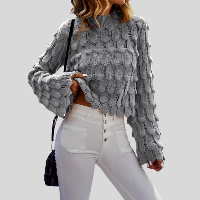 Rossena | Strukturierter Strickpullover mit Puffärmeln