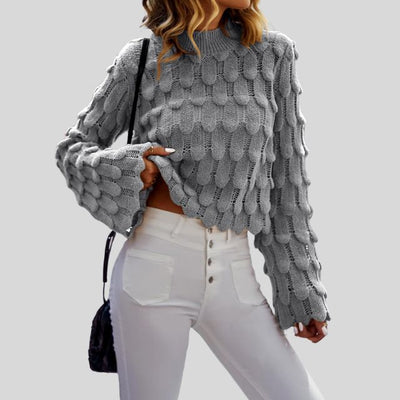 Rossena | Strukturierter Strickpullover mit Puffärmeln