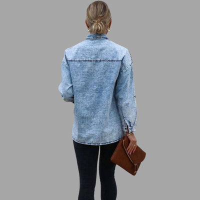 Selin | Casual Denim Overhemdjacke mit Taschen und Knopfverschluss