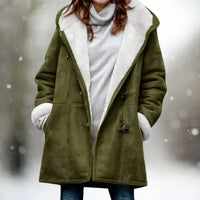 Adelaida | Warmer und Stilvoller Fleece Mantel in Grün