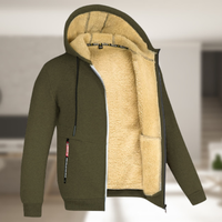 Sadi - Lässige Herren Winterjacke mit Kapuze und Fleece in Armeegrün