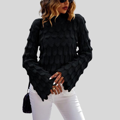 Rossena | Strukturierter Strickpullover mit Puffärmeln
