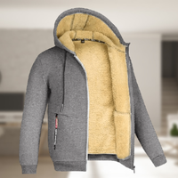 Sadi - Lässige Herren Winterjacke mit Kapuze und Fleece in Grau