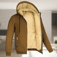Sadi - Lässige Herren Winterjacke mit Kapuze und Fleece in Braun