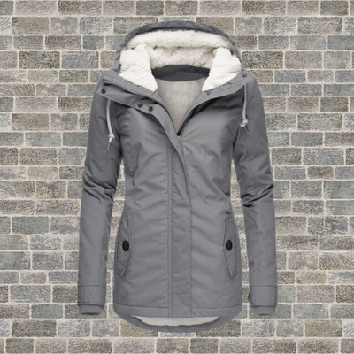 Celine | Neu Plissierter Baumwollmantel mit Kapuze aus Lambswool