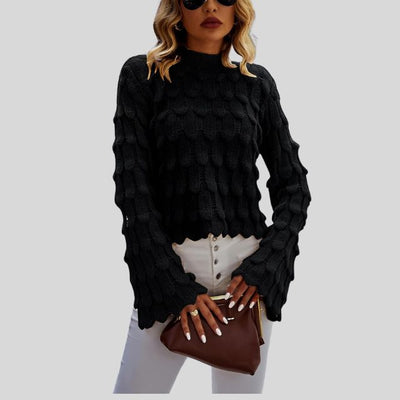 Rossena | Strukturierter Strickpullover mit Puffärmeln