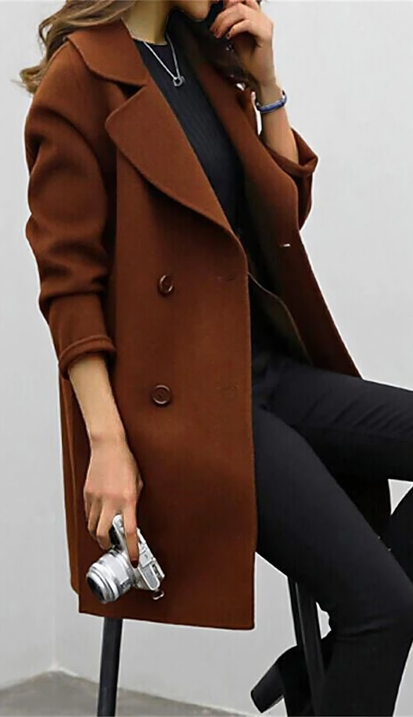 Selda - Langer Mantel aus Wollmischung für Damen