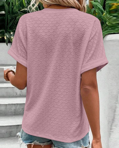 Fudus | Lässig Bluse Mit V-ausschnitt in Einer Einfarbigen Farbe, Mit Einem Knopf Geschlossen