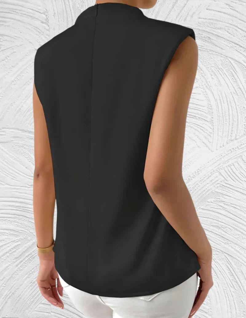 Damen ärmellose Bluse mit Rundhals für den Sommer
