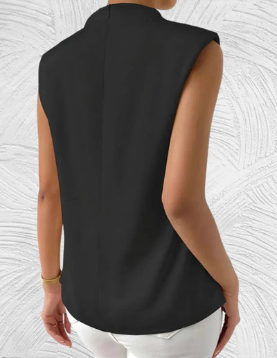 Damen ärmellose Bluse mit Rundhals für den Sommer