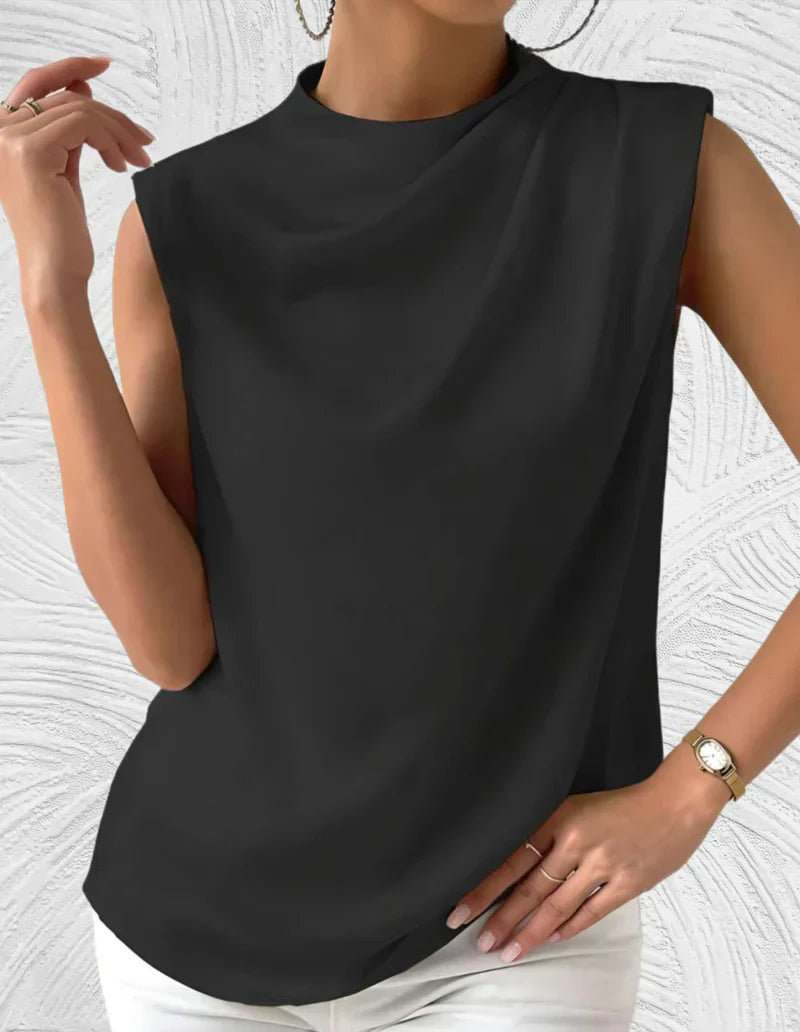 Damen ärmellose Bluse mit Rundhals für den Sommer