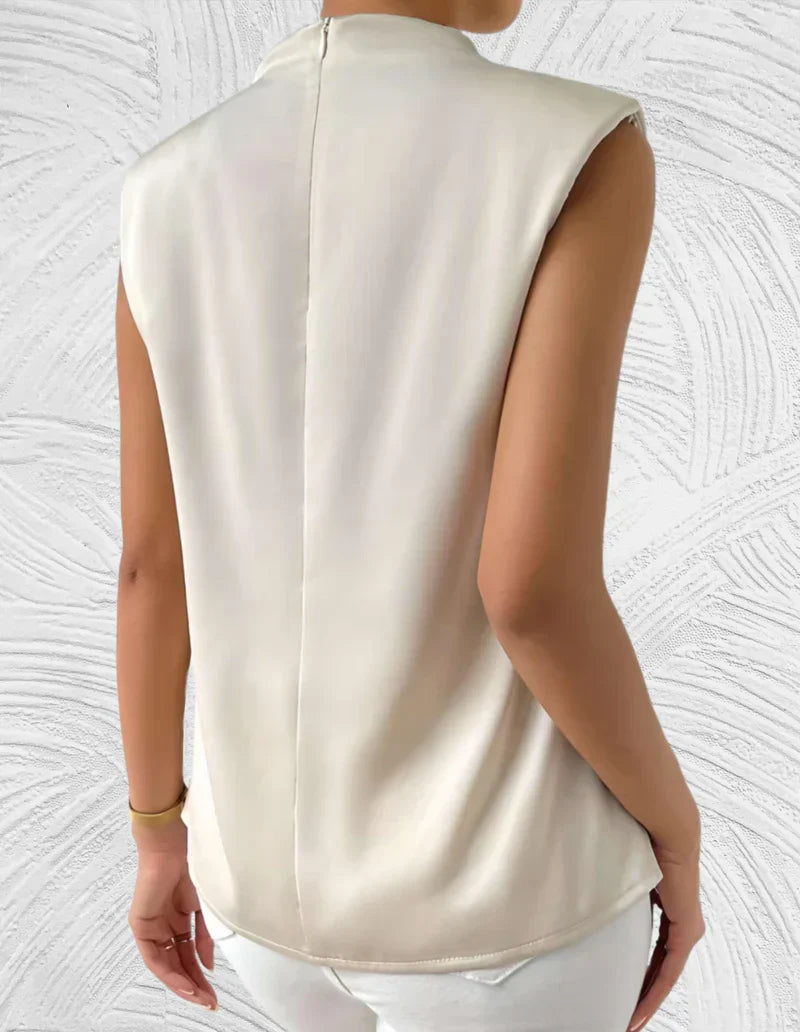 Damen ärmellose Bluse mit Rundhals für den Sommer