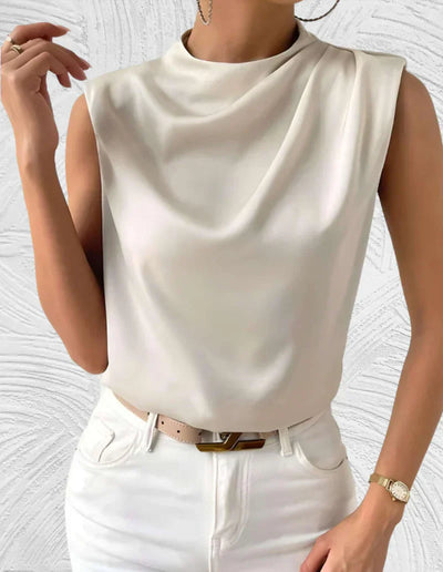 Damen ärmellose Bluse mit Rundhals für den Sommer