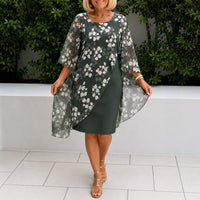 Felleria™ Kleid mit floraler Schicht und raffinierter Silhouette in Grün