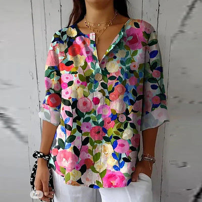 Leslo | Elegante Sommerbluse mit floralem Muster
