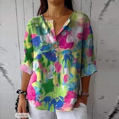 Leslo | Elegante Sommerbluse mit floralem Muster