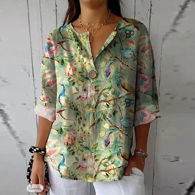 Leslo | Elegante Sommerbluse mit floralem Muster