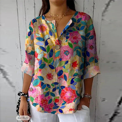 Leslo | Elegante Sommerbluse mit floralem Muster